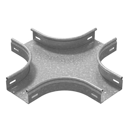 Разветвитель крестообразный плавный универсальный к лотку 300х65, толщ. 1,5 мм, гор. цинк Ostec