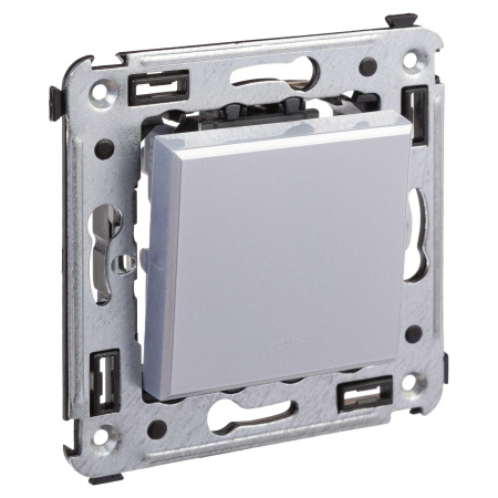 Выключатель одноклавишный в стену, "Avanti", "Закаленная сталь" DKC