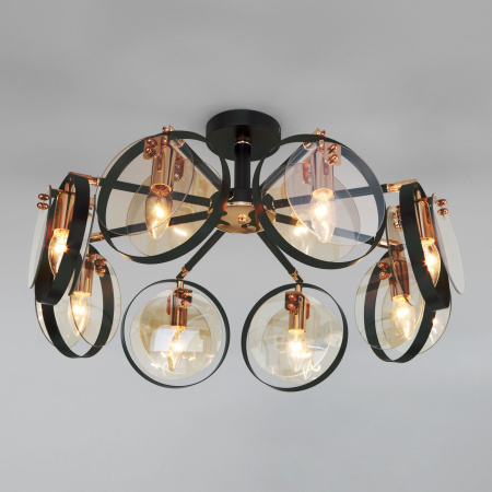 Потолочный светильник в стиле лофт 8*E14 60Вт золотой, черный IP20 Gallo (70121/8 черный) Eurosvet