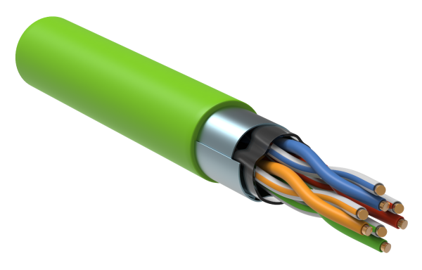 ITK Витая пара F/UTP кат.5E 4х2х24AWG solid LSZH нг(А)-HFLTx зеленый (305м)