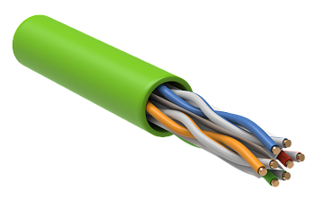 ITK Витая пара U/UTP кат.6 4х2х23AWG solid LSZH нг(А)-HFLTx зеленый (305м)