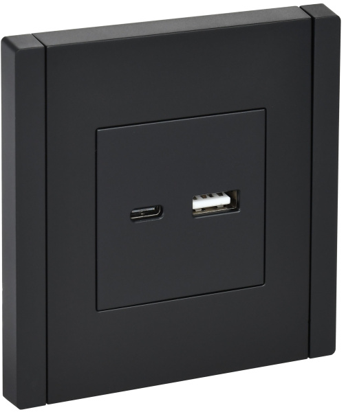 FORTE&PIANO Розетка USB A+C 3,1А FP150 черный IEK FORTE&PIANO Розетка USB A+C 3,1А FP150 черный IEK