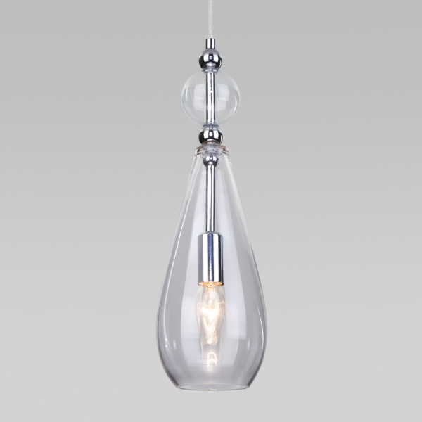 Подвесной светильник с плафоном 1*E14 40Вт хром IP20 (50202/1 прозрачный) Eurosvet