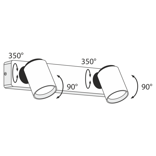 Светильник спот 2*GU10 35Вт Белый IP20 Alliot SP317-CW-02-W Technical