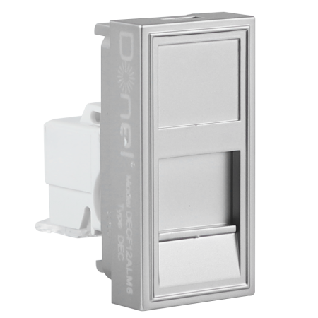 Donel Розетка DEC RJ45 UTP кат.5e, 1мод., алюм. матовая (22.5х45мм)