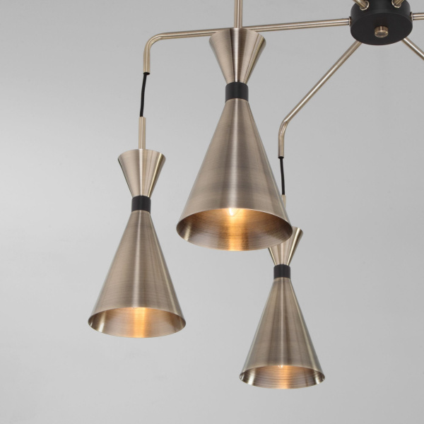 Люстра с плафонами 6*E14 60Вт латунь, черный IP20 Glustin (316/6 латунь / черный) Bogate's