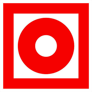 Знак F 10 "Кнопка включения установок (систем) пожарной автоматики" 200х200 мм, пластик с покрытием фотолюминесцентным ГОСТ Р 12,4,026-2001 EKF