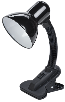 LIGHTING Светильник настольный 1001 на прищепке Е27 черный IEK
