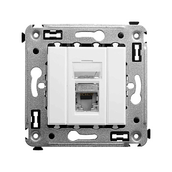 Компьютерная розетка RJ-45 в стену, кат.5e одинарнаяэкранированная,"Avanti", "Белое облако" DKC