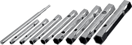 Набор "Мастер": Ключи торцовые, трубчатые двухсторонние, 6-22мм, с воротком, 9шт ЗУБР