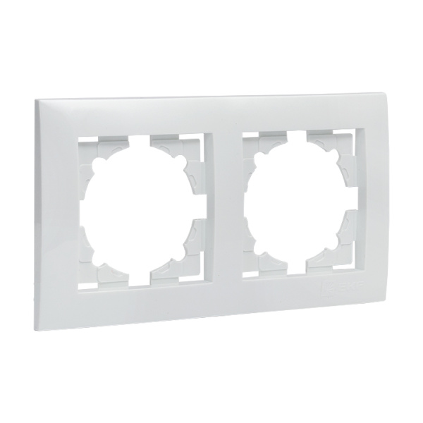 Валенсия Рамка 2-местная белая EKF