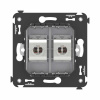 Компьютерная розетка RJ-45 без шторки в стену, кат.6 двойная экранированная, "Avanti", "Закаленная сталь" DKC