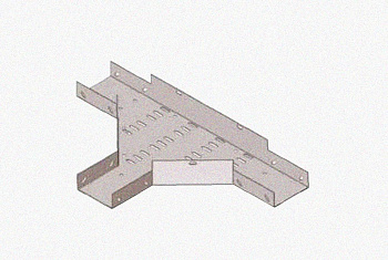 Лоток тройниковый замковый перфорированный ОТЗ 400х60 УХЛ1, оцинкованный лист, S1,5
