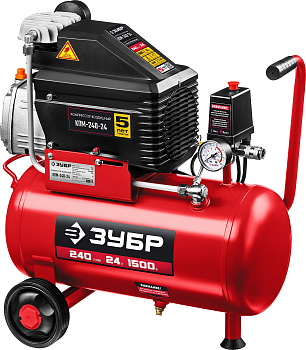 Компрессор воздушный, 240 л/мин, 24 л, 1500 Вт, (B) ЗУБР