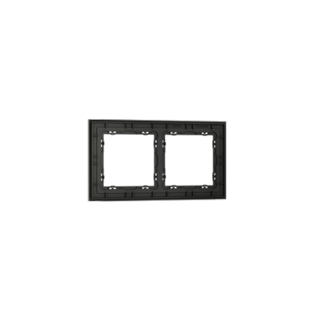 Рамка стеклянная Voltum S70 на 2 поста, (черный, стекло)