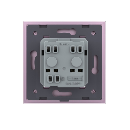 Розетка электрическая 16А 1 пост, цвет розовый Livolo