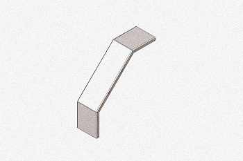 Крышка лотка замкового КЛСЗ 400х65-90 УХЛ1 для поворота трассы вниз на 90, оцинкованный лист, S1,0