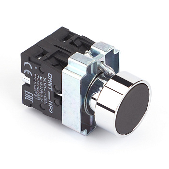 Кнопка управления NP2-BA25 без подсветки черная, 1НО+1НЗ, IP40 (R) CHINT