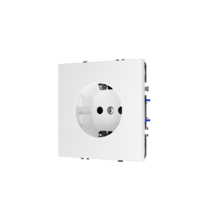 Розетка встраиваемая Voltum S70 с заземлением 16А, (белый глянцевый)