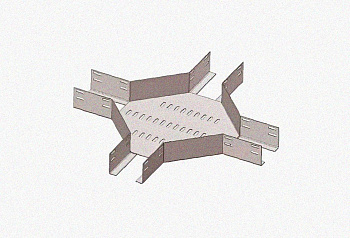 Лоток крестообразный глухой КМГ 400х100 УТ1,5, оцинкованный лист S1,5