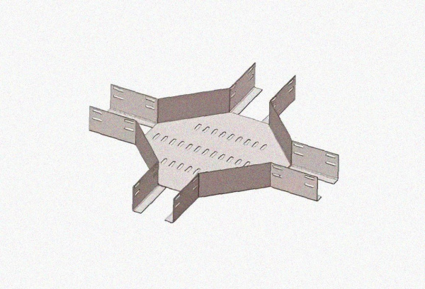 Лоток крестообразный глухой КМГ 400х100 УТ1,5, оцинкованный лист S1,5