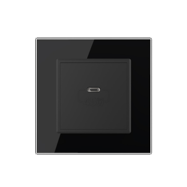 Розетка USB type C с блоком питания 45W Livolo1 пост Черная VL-C7VUC-2BP Розетка USB type C с блоком питания 45W Livolo1 пост Черная VL-C7VUC-2BP