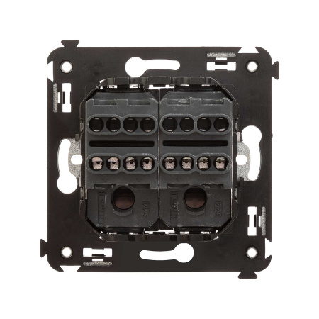 Перекрестный переключатель двухклавишный в стену, "Avanti", "Черный матовый" DKC