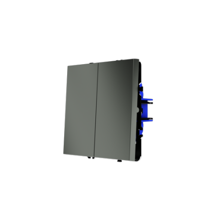 Выключатель встраиваемый Voltum S70 двухклавишный 10А, (титан)