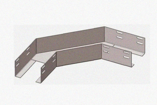 Лоток угловой перфорированный КГ 100х50-135 УХЛ1 поворот на 135, оцинкованный лист S1,0