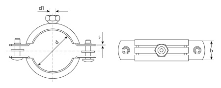 Хомут трубный с гайкой, 2", 7шт, оцинкованный, ЗУБР