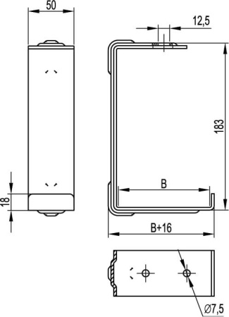 Консоль потолочная BBA с осн.150 мм DKC