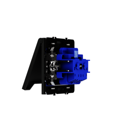 Розетка встраиваемая Voltum S70 с заземлением, защитными шторками и крышкой 16А, (черный матовый)