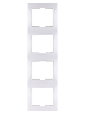 Рамка 4-х постовая вертикальная белая "Таймыр" TDM