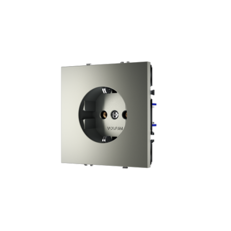 Розетка встраиваемая Voltum S70 с заземлением 16А, (сталь)