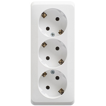 ЭТЮД Розетка 3 местная ОП с заземлением, без шторок 16А белый IP20 (уп.9шт) Schneider Electric