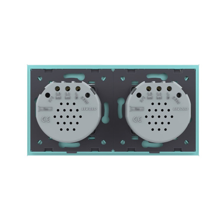 Сенсорный выключатель 4 клавиши (2-2), 2 поста Зеленый Livolo