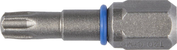 Биты "ЭКСПЕРТ" торсионные кованые, обточенные, хромомолибденовая сталь, тип хвостовика C 1/4", T20, 25мм, 2шт ЗУБР