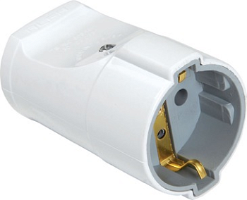 Гнездо штепсельное с з/к 16А белый (50/200) Альфа