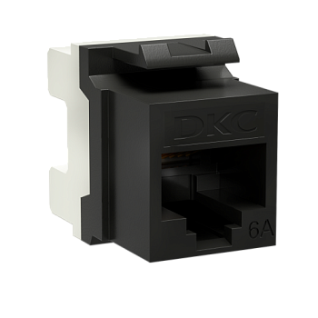 Модуль Keystone RJ45 CAT6А неэкранированный, 180 градусов, черный (форм-фактор A10) DKC