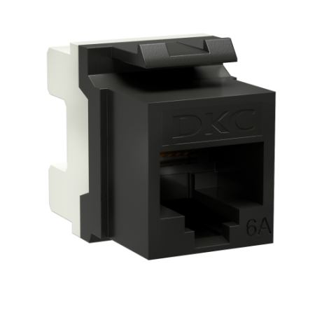 Модуль Keystone RJ45 CAT6А неэкранированный, 180 градусов, черный (форм-фактор A10) DKC