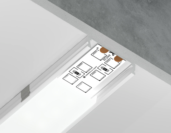 Алюминиевый профиль накладной GP1800WH белый/матовый рассеиватель 2000*23.8*6, 2 заглушки, 4 крепления в комплекте (для ленты до 20мм) Ambrella Light