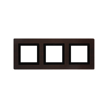 Рамка из натурального дерева, "Avanti", венге, 3 поста (6 мод.) DKC
