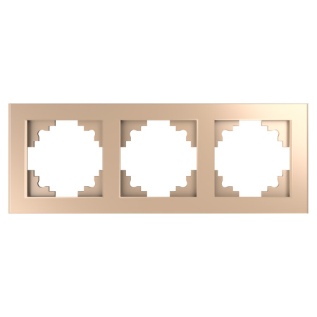 Рамка 3-местная, стекло,, STEKKER, GFR00-7003-02, серия Катрин, шампань