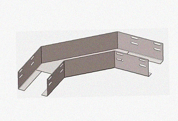 Лоток угловой перфорированный КГ 100х65-135 У3 поворот на 135, окрашенный, S1,0
