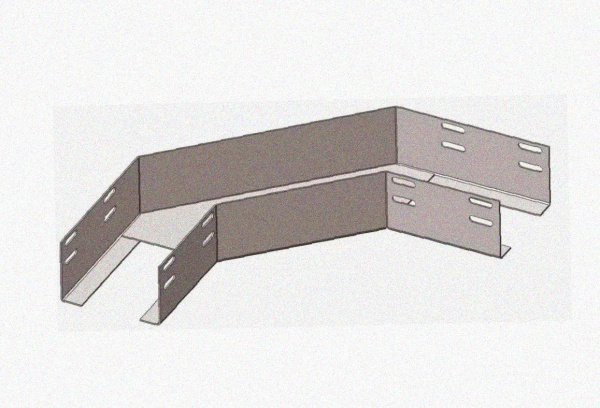 Лоток угловой перфорированный КГ 100х65-135 У3 поворот на 135, окрашенный, S1,0