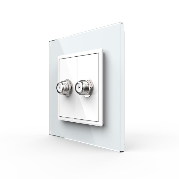 Розетка спутниковая SAT двойная Белая Livolo