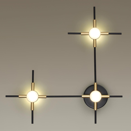 Настен.cветильник IP20 LED 9WL 720Лм 4000К COSTELLA черн/золот/металл ODEON LIGHT