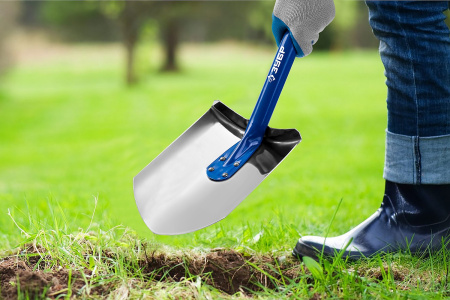 Лопата "Артель-НС" штыковая из нержавеющей стали, эргономичный стальной черенок, с рукояткой, Профессионал ЗУБР Лопата "Артель-НС" штыковая из нержавеющей стали, эргономичный стальной черенок, с рукояткой, Профессионал ЗУБР