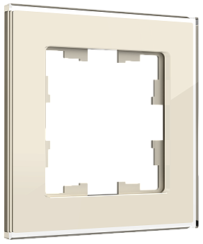 BRITE Рамка горизонт/вертик 1 мест . стекло ванильный IP20 IEK