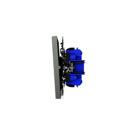 Проходной переключатель встраиваемый Voltum S70 двухклавишный с подсветкой 10А, (титан)